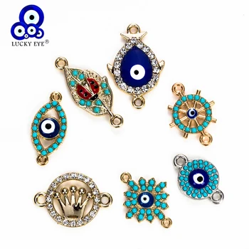 

Lucky Eye Blue Evil Eye Charms Connector For Bracelet Jewelry Accessories Different Style Pendant Handmade EY5265