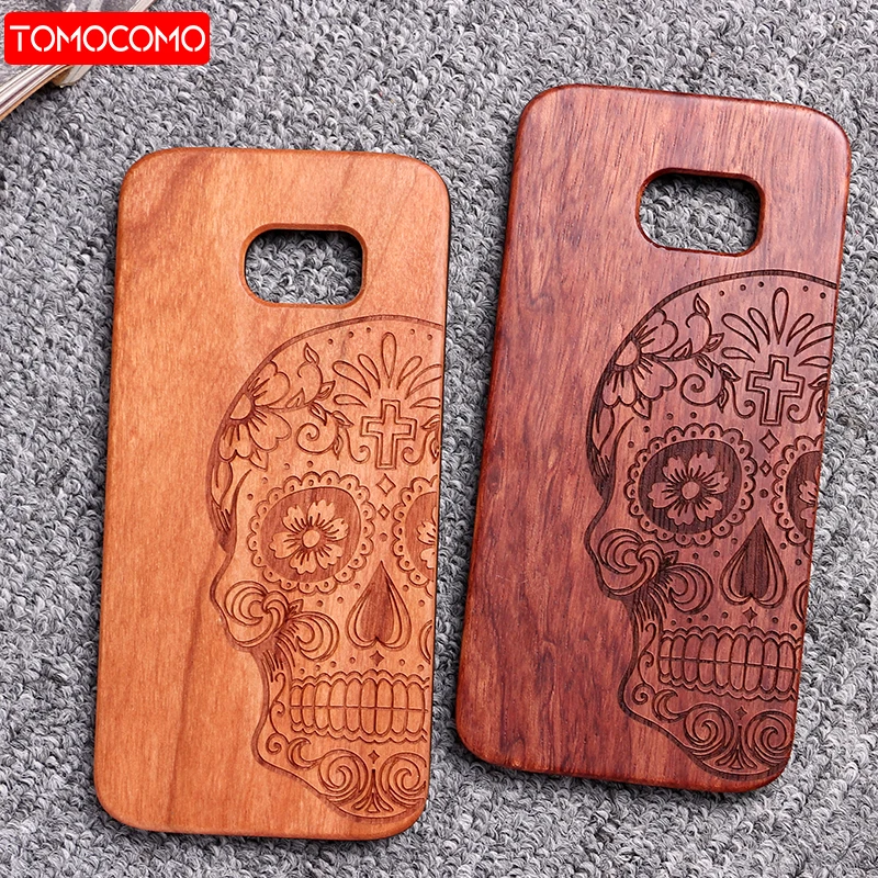 

For iPhone 5 5S 6 6S 6Plus 7 7Plus 8 8Plus X XS Max Skull Printed Wood Case For SAMSUNG S7 Edge S8 plus S9 Plus Cover Fundas