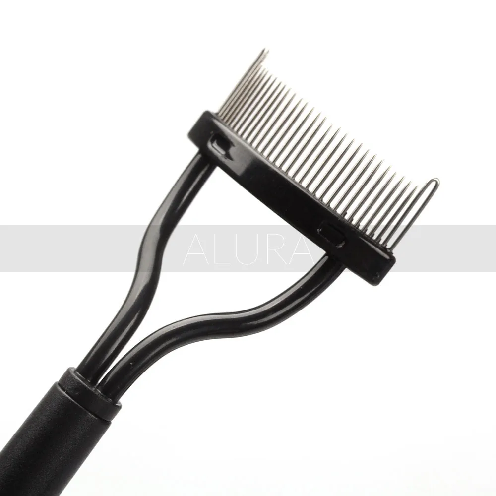 Alura 1pcs Stainless Steel Pins Eyelash Comb Eyebrow Brush Curler Mascara Guide Applicator