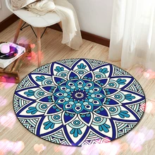 Круглый ковер с принтом в богемном стиле для гостиной, компьютерного стула, кухни, ванной комнаты, Противоскользящие коврики