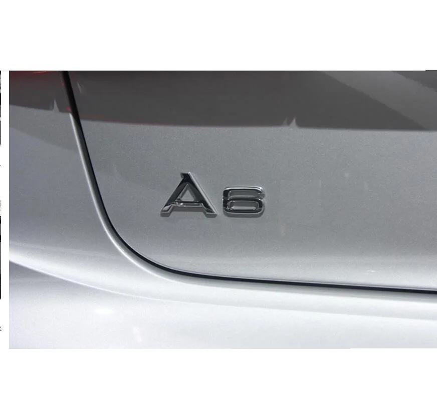 Хром задний багажник буквы значок эмблемы Значки для Audi A3 A4 A5 A6 A7 A8 A4L A6L A8L Q3 Q5 Q7 35 40