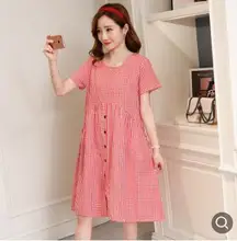 Best Price Maternity Clothes 2019 Summer New Short-sleeved Plaid Casual Pregnancy Dress Korean Cotton Dresses for Pregnant Women QL1813 Best Price Maternity Clothes 2019 Summer New Short-sleeved Plaid Casual Pregnancy Dress Korean Cotton Dresses for Pregnant Women QL1813
