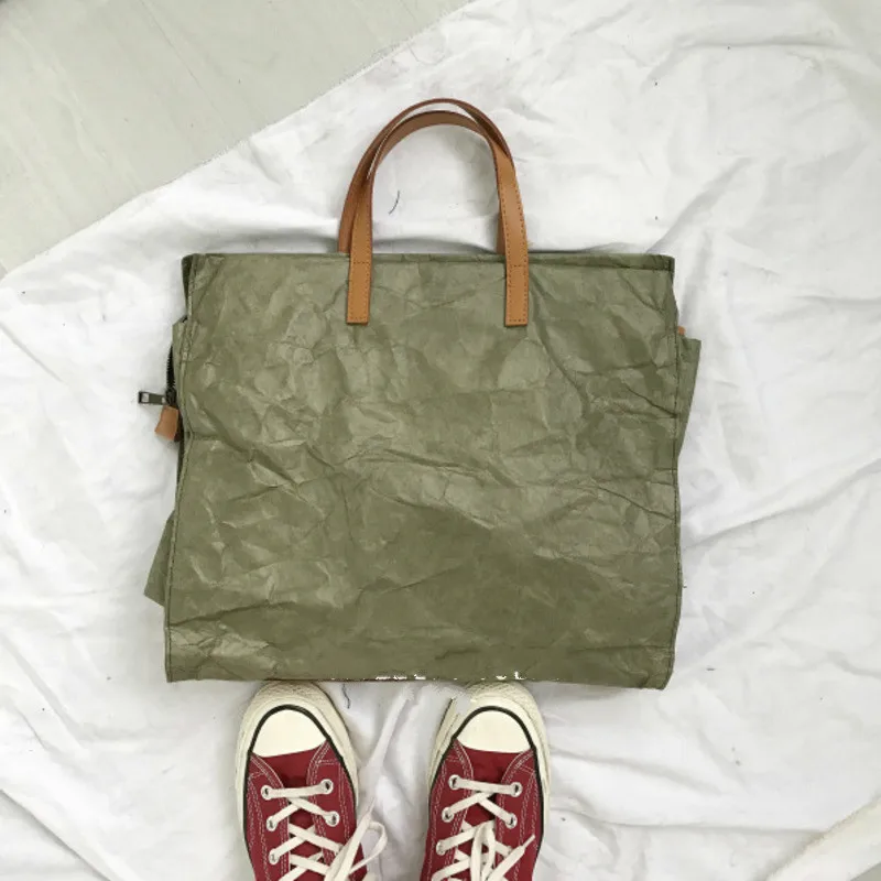 [BXX] женские винтажные сумки на одно плечо из крафт-бумаги, одноцветные повседневные сумки-тоут с буквенным принтом, вместительные сумки, дорожная сумка для покупок HG181