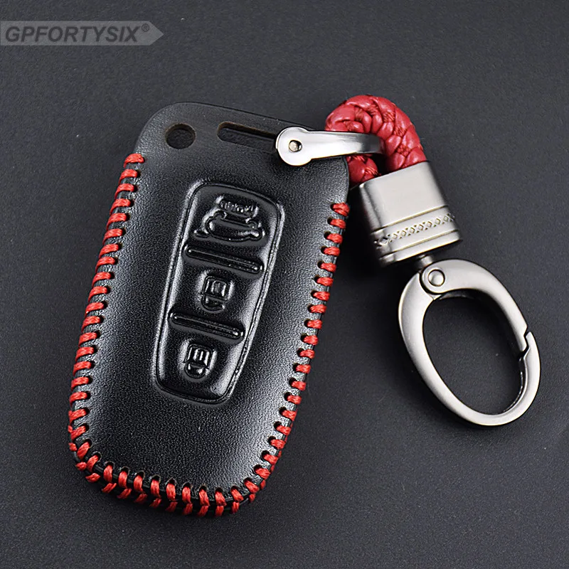 

New Car Styling key Cover Case For Hyundai i20 i30 ix25 ix35 solaris santa fe Leather Car Key Bag Chain Key Ring Car Accessories