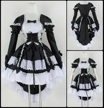 New Fashion Gothic Maid font b Cosplay b font Costume font b Anime b font Halloween