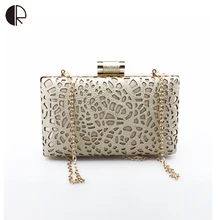 Mode Frauen Kette Handtaschen Damen Howllow Out Solide Tag Kupplung PU Luxus Streifen Hochzeit Abendtaschen BS831