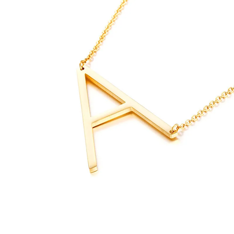 New Minimalist stainless steel Letter Name Necklaces For Women Long Big 10 4371626476_1964286240