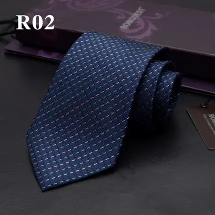 С коробкой 9 см настоящий натуральный шелковый галстук для мужчин галстуки галстук из натурального шелка мужской галстук дизайнерский модный синий свадебный бизнес упаковка - Цвет: TBZSRO-02