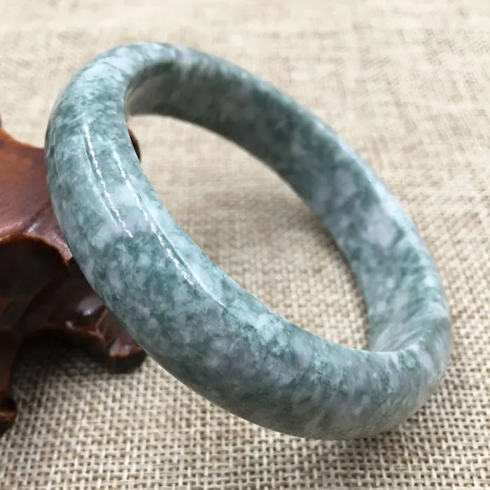 

61mm Certified Grade "A" Natural Green Jadeite Jade Gems Bracelet Bangle 043440