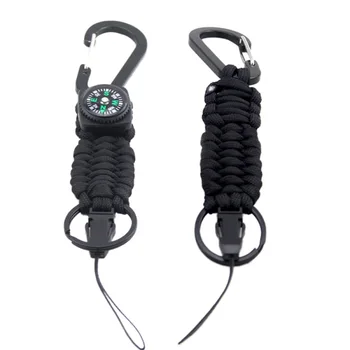 

Seven-core Umbrella Rope Climbing Survival Key Chain Outdoor hand-woven Compass Keychain