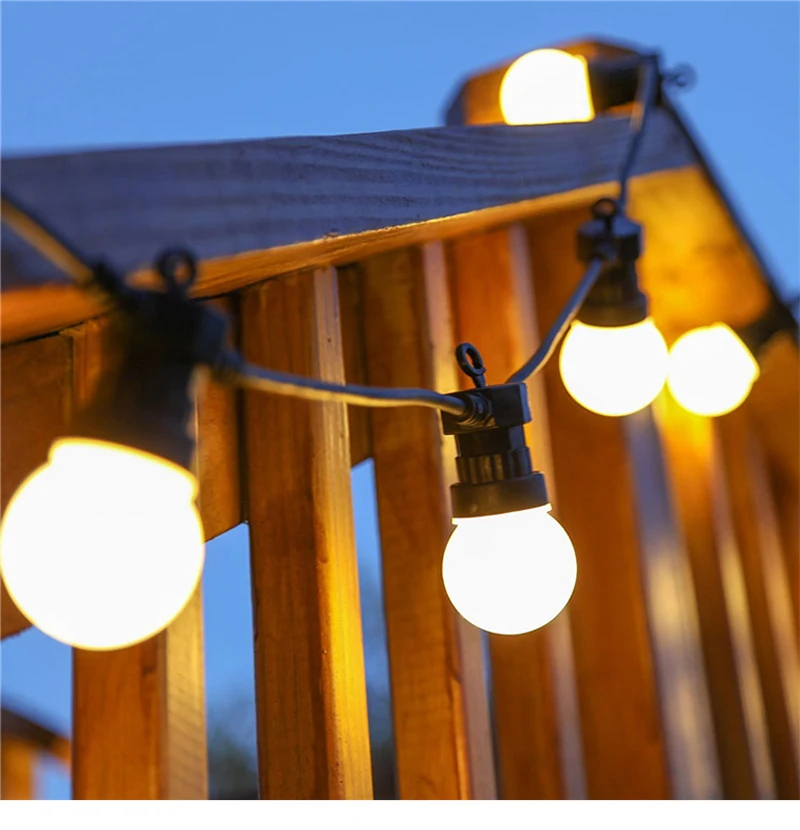 5 m 10 м фонари светодиодные строки g50 10/20 светодиодов сохранение энергетический шар лампы Открытый Патио Фея гирлянды вечерние