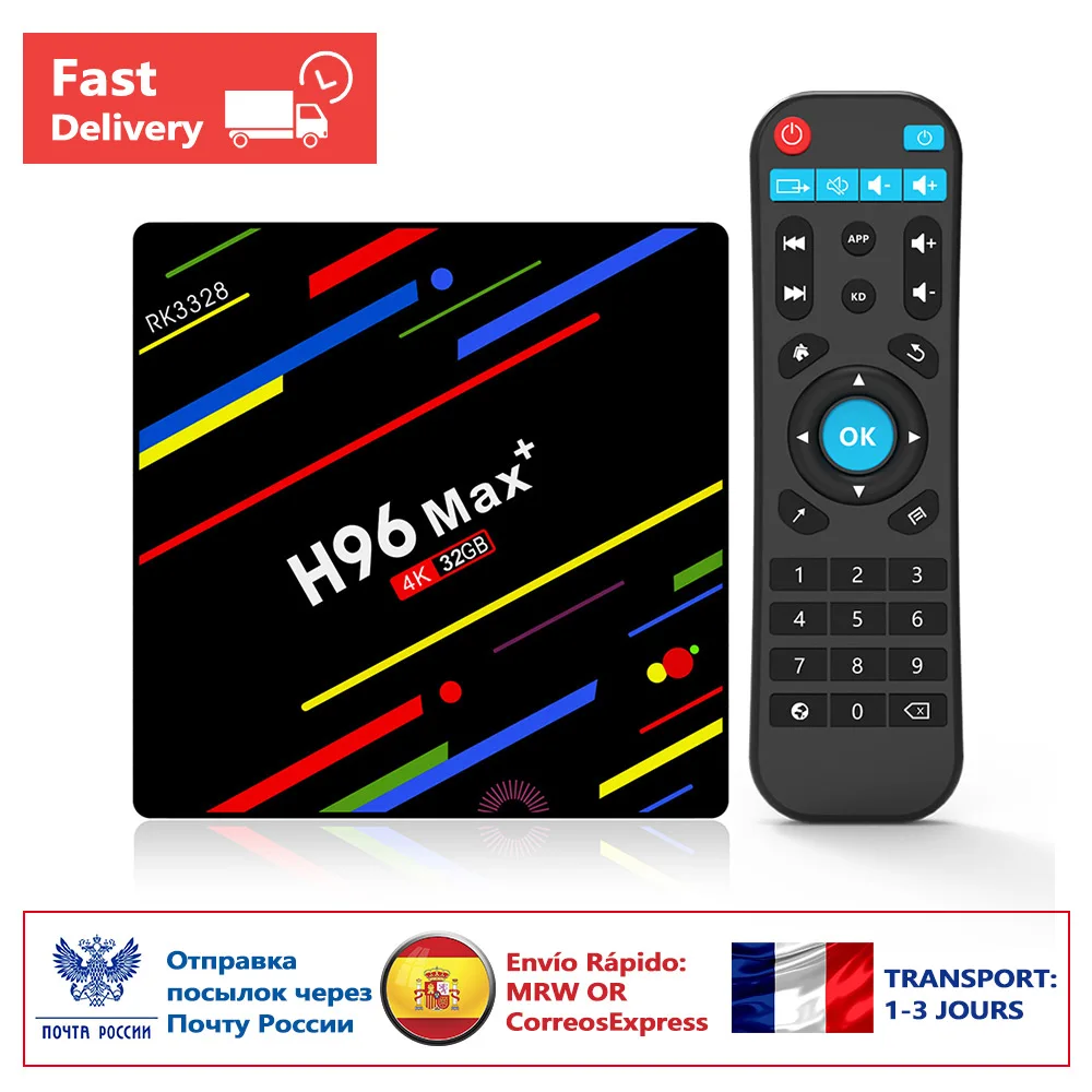 

H96 MAX+ TV BOX Android 8.1 RK3328 Quad-Core Set Top Box 4K/3D Resolution H96max plus Smart TV Box 4GB DDR3 RAM Media Player