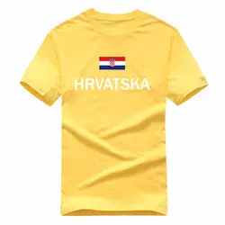 2018 новые модные печати для отдыха мужская футболка Хорватия 100% хлопок футболки Франция Флаг Футболка сборная страна supp