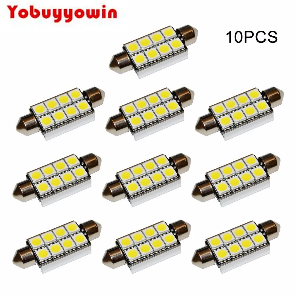 Kit 10 Lampada Siluro 41 Millimetri 42 Millimetri 8 Led Canbus Canceller Evita Erro Para Carro Luz De Teto, Luz De Placa, Luz De Porta Malas