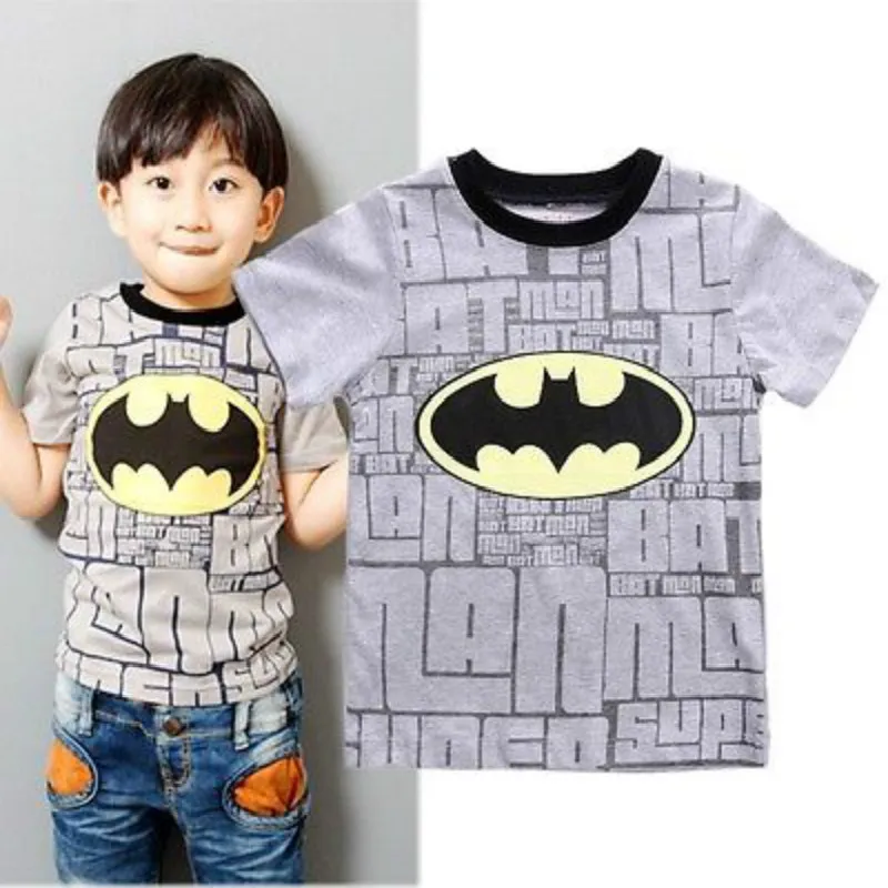 2016 Summer Batman Infant Kids Toddler Boys Batman Cartoon Print Tees
