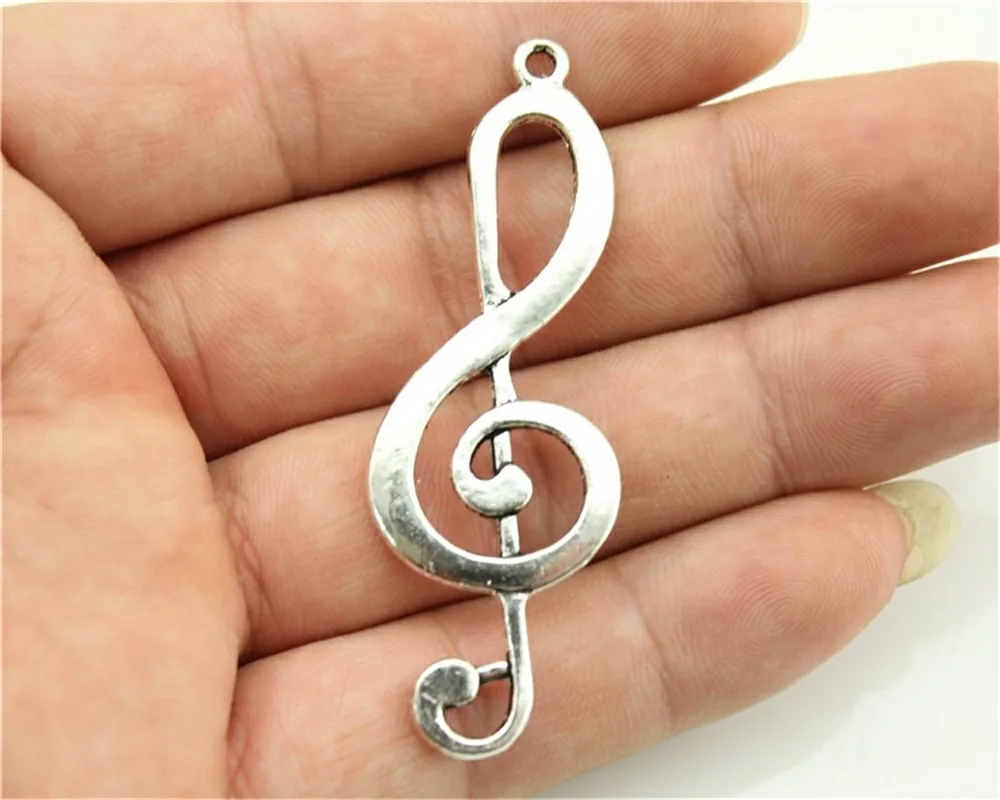 WYSIWYG 3pcs 60x21mm Musical Note Charm Pendants For Jewelry Making