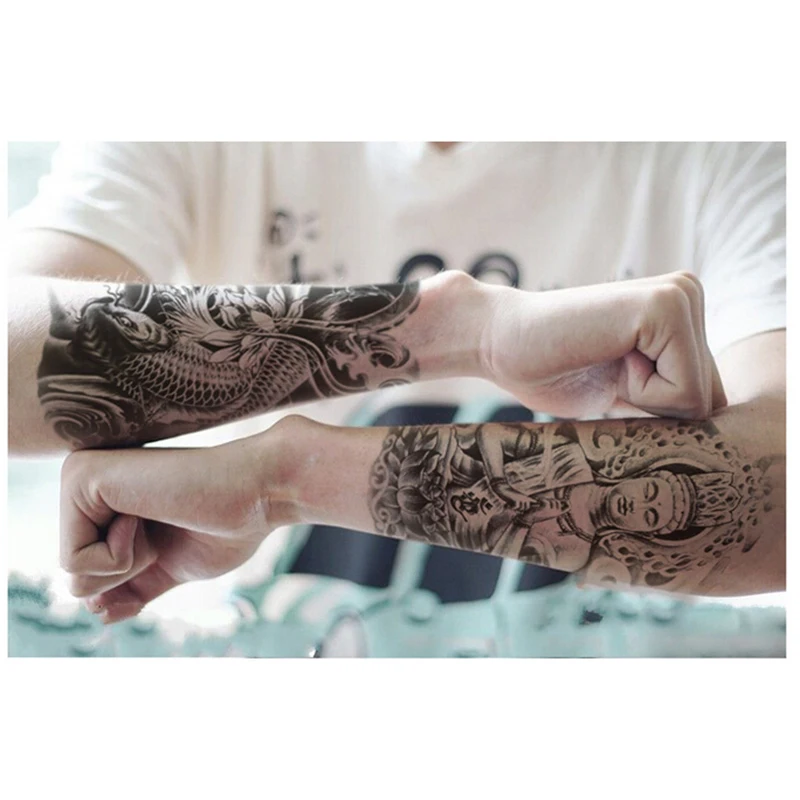 Будда тату дизайн стикер s дизайнерское боди-арт Татуировка Мужская временная татуировка наклейка поддельные тату большие временные татуировки 3D
