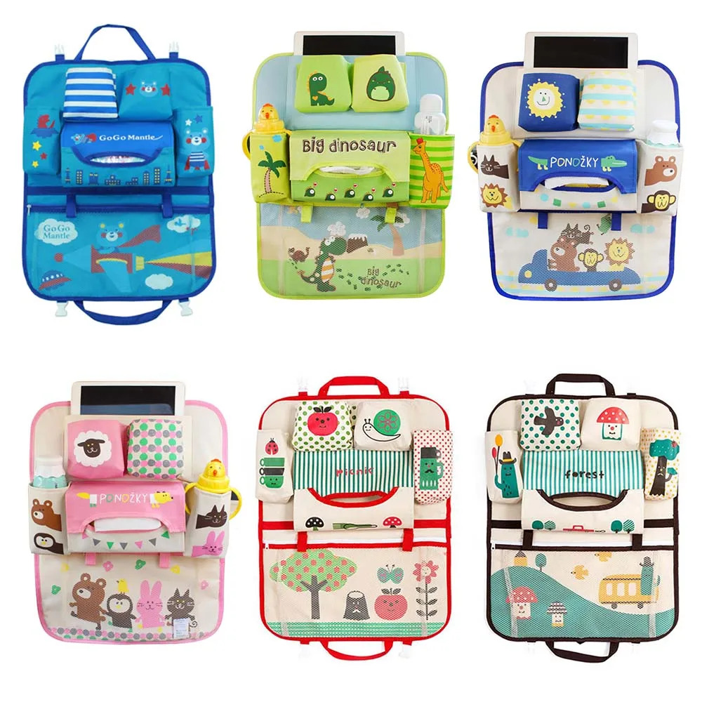 

Cute Car Seat Back Storage Hang Bag Organizer Baby Stroller Accessories Varia Stowing Tidying Automobile Interior Accessories