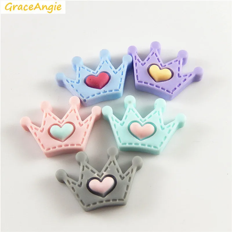 

GraceAngie 20PC Colorful Cute Mini Crown Lollipop Starfish Shape Resin Handmade Accessory Glass Jewelry Display Finding For Baby