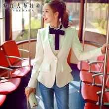 dabuwawa OL autumn v collar long sleeve casual fashion v collar blazer women pink doll