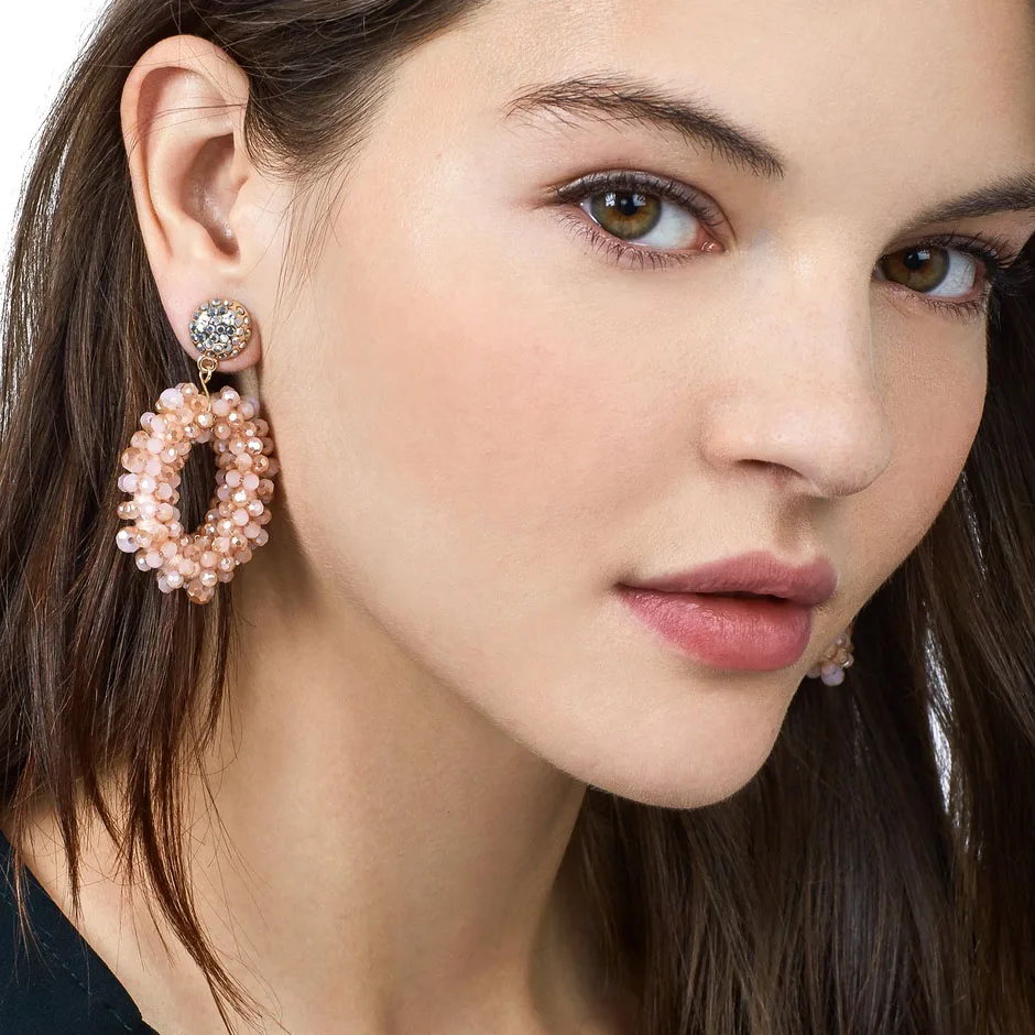 

JUJIA 7 color oorbellen statement crystal beads dangle drops Earrings for party fashion crystal earrings for women