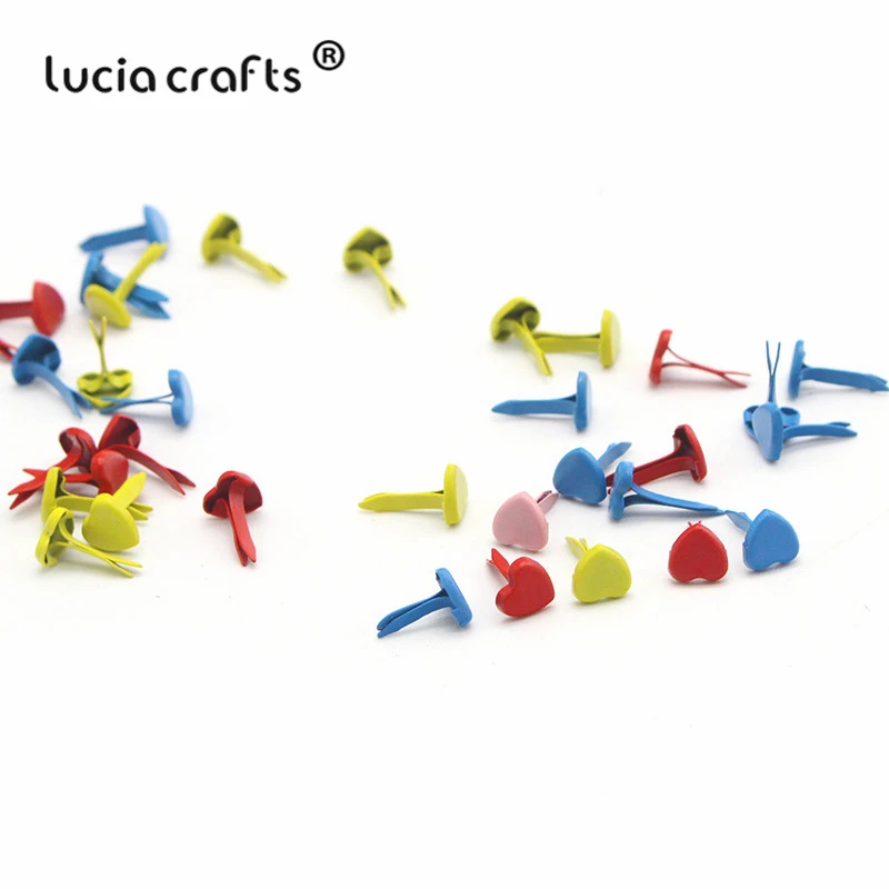 Lucia crafts 100 шт 5 мм/8 мм металлическая пастель в форме сердца украшение для скрапбукинга крепежа брадсы DIY рукоделия G0945