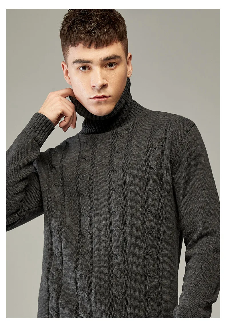Свитер для мужчин и женщин, толстый вязаный свитер с высоким воротом, Мужской пуловер, свитер для осени и зимы, высокое качество, мужской женский свитер