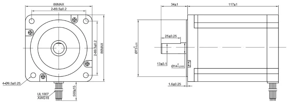 Nema 34 шаговый двигатель 117,0 нм 86x86x мм 4 провода Nema34 шаговый двигатель для ЧПУ мельница лазерный токарный станок маршрутизатор
