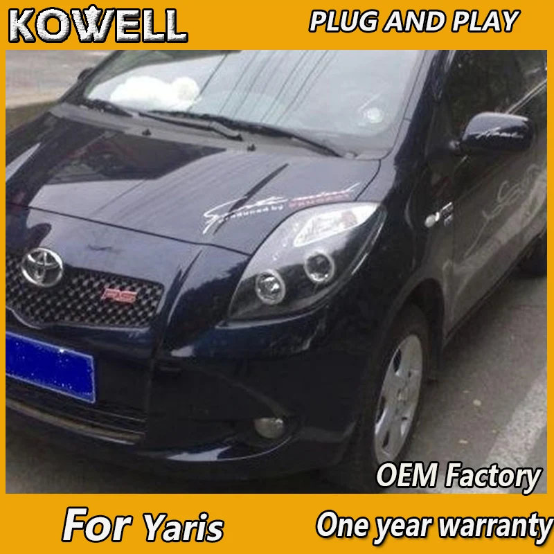 Стайлинг автомобиля KOWELL для Toyota Yaris светодиодный ная фара ангельские глазки