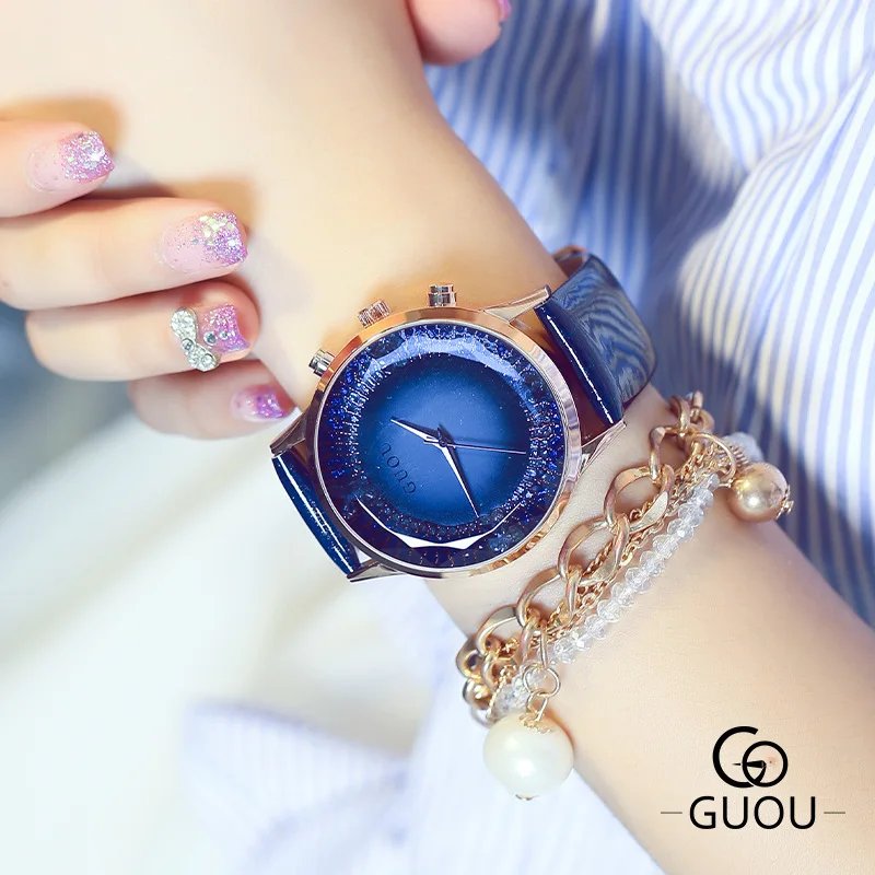 

Polygonal Big Dial Design Women Watches Luxury Dress Quartz Watch Popular Brand Bule Ladies Wristwatch Waterproof zegarek damski