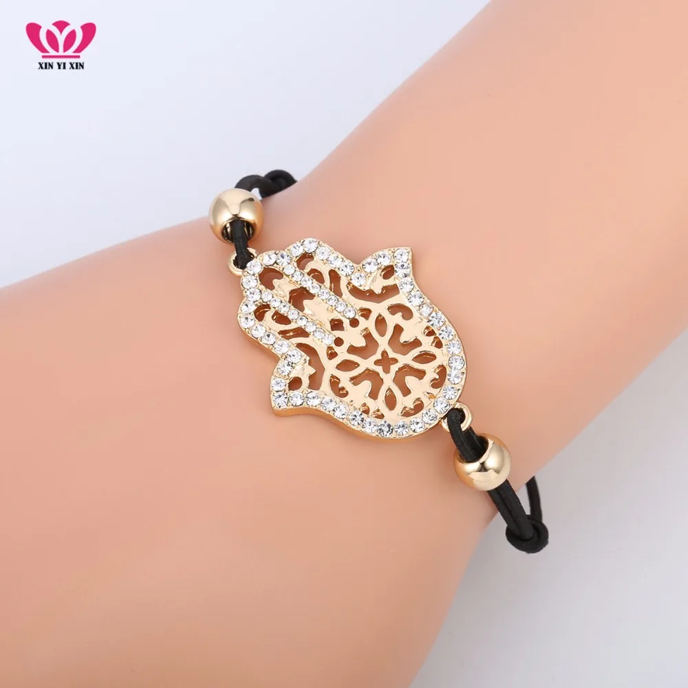 Женская веревочная цепочка с фианитом в турецком стиле|bracelets for|hamsa hand braceletbracelets for