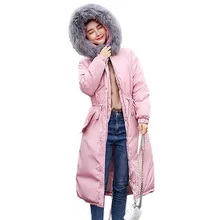 Женские парки mujer парки из хлопка на пуху, зимняя куртка, утолщенная теплая длинная куртка с капюшоном, верхняя одежда, большие размеры 3XL