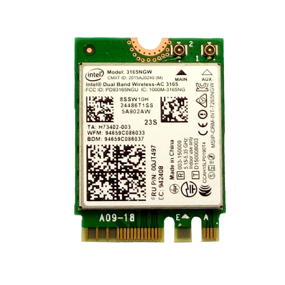 Intel 3165 2x2AC + BT4.0 PCIE M.2 Wi-Fi карты для lenovo Thinkpad E460 E560 B71 Йога 310-11IAP серии FRU: 00JT497 SW10H24486