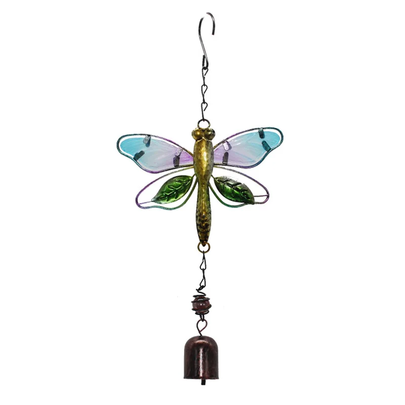Стрекоза ветра Chime железа Красочные подвесное украшение на стекло дома Открытый