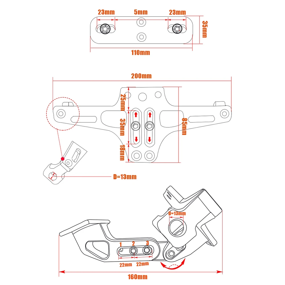 CNC мотоциклетные держатель номерного знака Moto сзади аккуратный кронштейн(сделай сам) со светодиодной лампой для yamaha fz6 fazer honda cb1000r поддержки доска