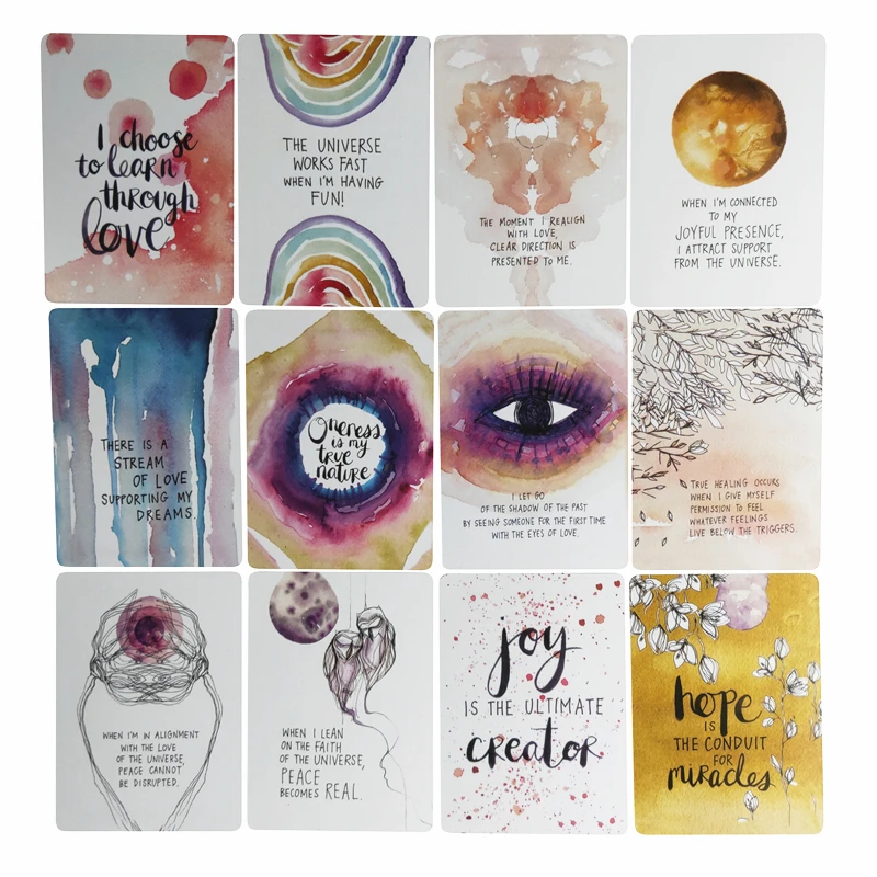 

2019 New Full English Universe oracle cards deck 52 cards, mysterious tarot cards guidance -divination fate board game