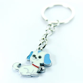 

FREE SHIPPING BY DHL 100pcs/lot 2017 New Metal Dog Keychains Lovely Mini Dog Keyrings for Gifts