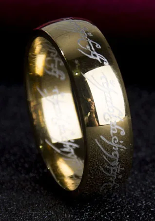Высокое качество панк Рок The Lord One Midi кольцо из нержавеющей стали Hobbit Lverd кольцо по оптовой цене Прямая поставка - Цвет основного камня: gold