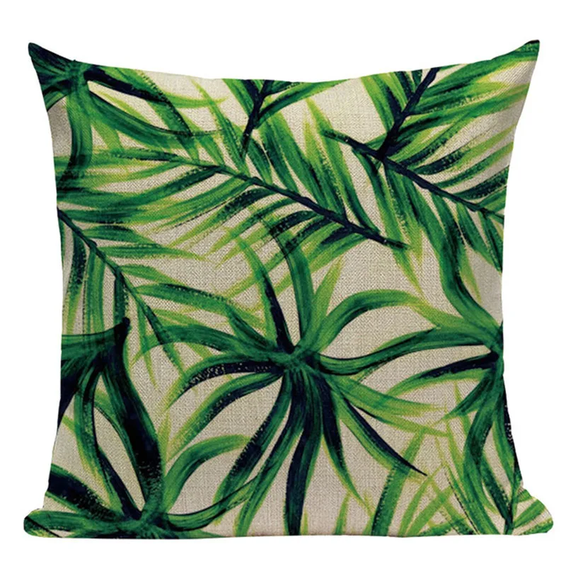 Тропическая Банановая Подушка с принтами листьев, наволочки с пальмовым листом, льняная декоративная наволочка для автомобиля, большая напольная диванная подушка для дома