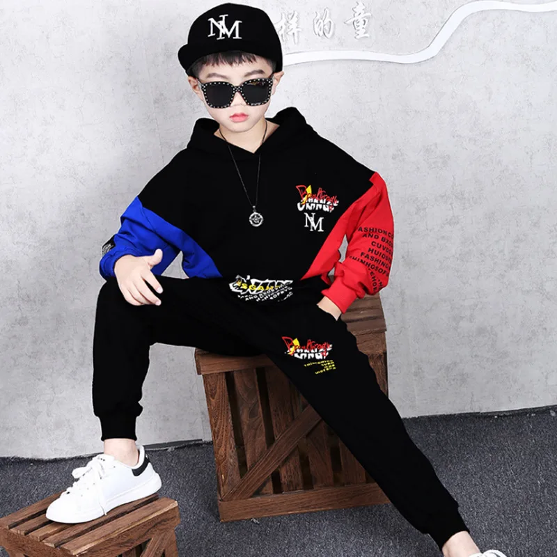 

Boys Clothing Sets Spring Autumn Kids Teenage Boys Sports Suit School Uniform Children Hooded Pants Suit Sets 7 9 12 14 16 Years