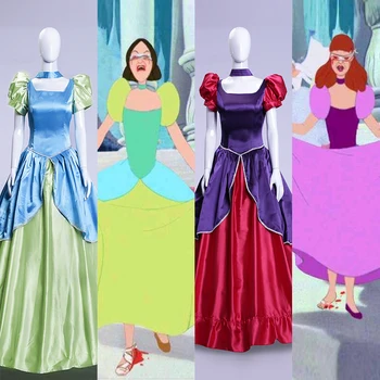 

Cinderella evil sisters Anastasia Costume Dress Princess Dress Adult Halloween Cosplay Costume