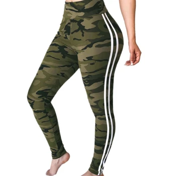 

Camouflage Side Striped Knitted Casual Pants Women Pants Sexy Slim Sporty Trousers Autumn Fashion Female Sweatpants