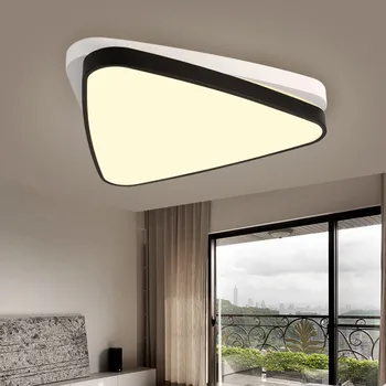 

Creative Triangle Overlapping Living Room LED Ceiling Lamp Restaurant Light Black And White Bedroom Cafe Lamp Free Shipping