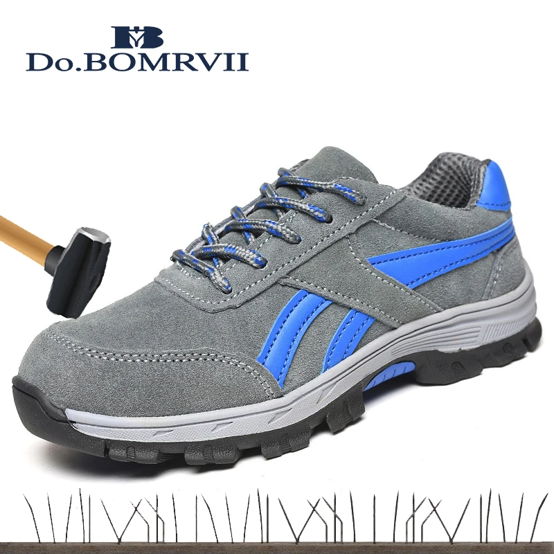 Для мужчин Сталь безопасная обувь Повседневное дышащий замши рабочая обувь для Для мужчин защитная конструкция обувь кроссовки