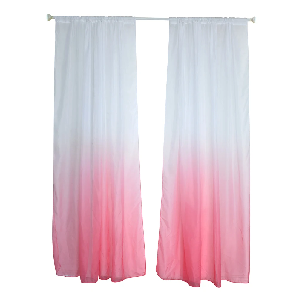 Красивый современный градиентный цвет окна тюль занавес прозрачная драпировка подзор спальня домашний декор для дверей FBE3 - Цвет: Pink