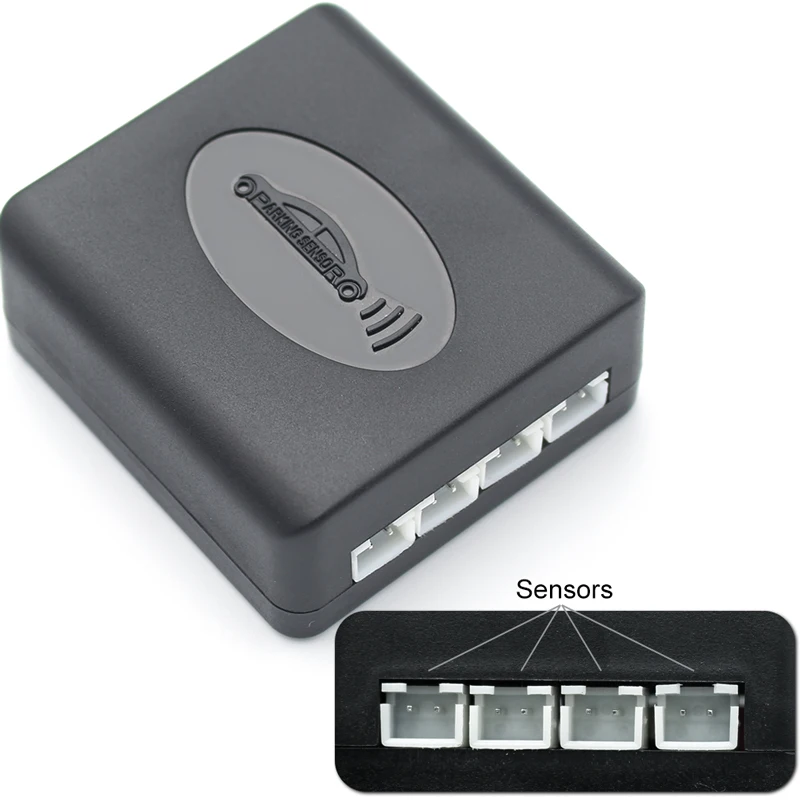 Car Parking Sensors Parktronics 4 Black/Silver/White 13mm Flat Sensors Reverse Backup Radar Sound Buzzer Alarm Adjustable Sound