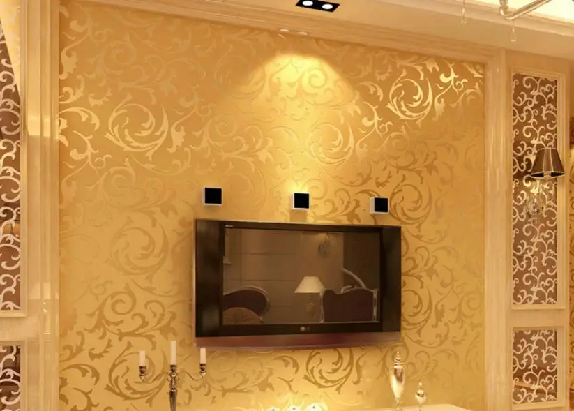 Beibehang экологический нетканых материалов обои Европейский серебристо-серый золотой гостиная спальня фон обои papel де parede - Цвет: 7033