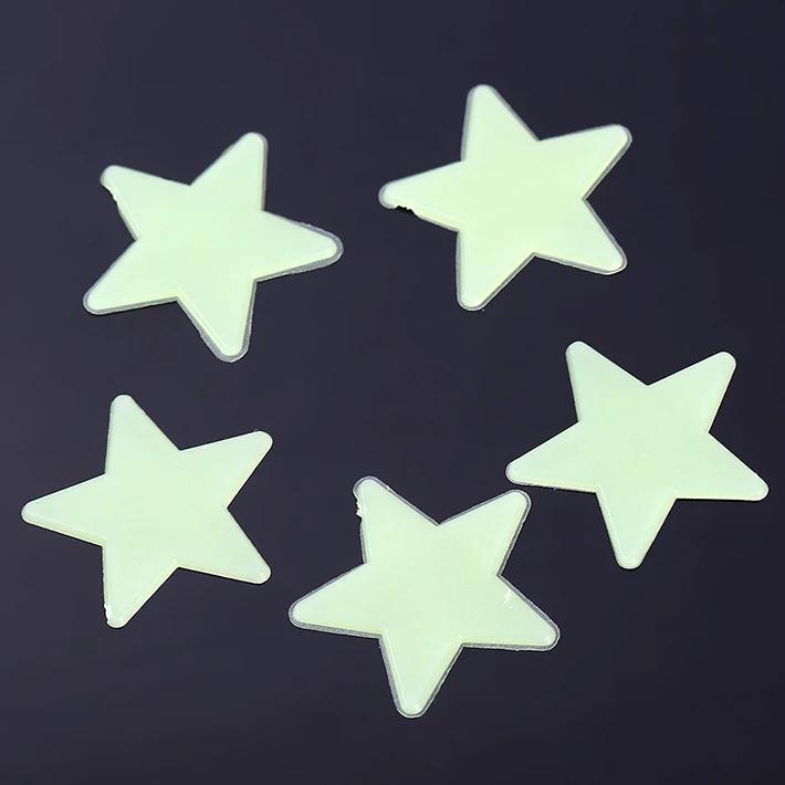 100pcs/pack Stereoscopic Wall Sticks Luminous Stars Fluorescent
