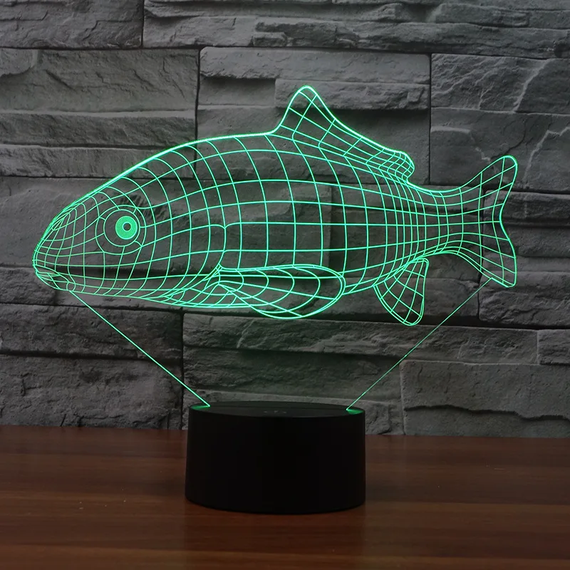 Маленькая рыбка светодиодная маленькая настольная лампа 3d акриловая Фуле Прямая