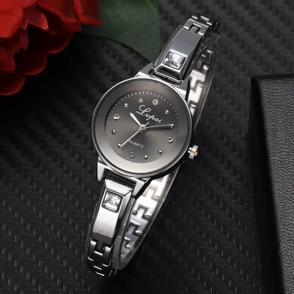 Lvpai брендовые роскошные женские часы-браслет из нержавеющей стали Элегантные Стразы с циферблатом кварцевые повседневные наручные часы подарок Reloj Mujer